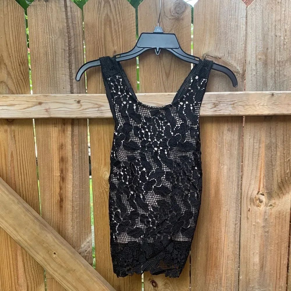 Topshop Black Lace Sleeveless Top